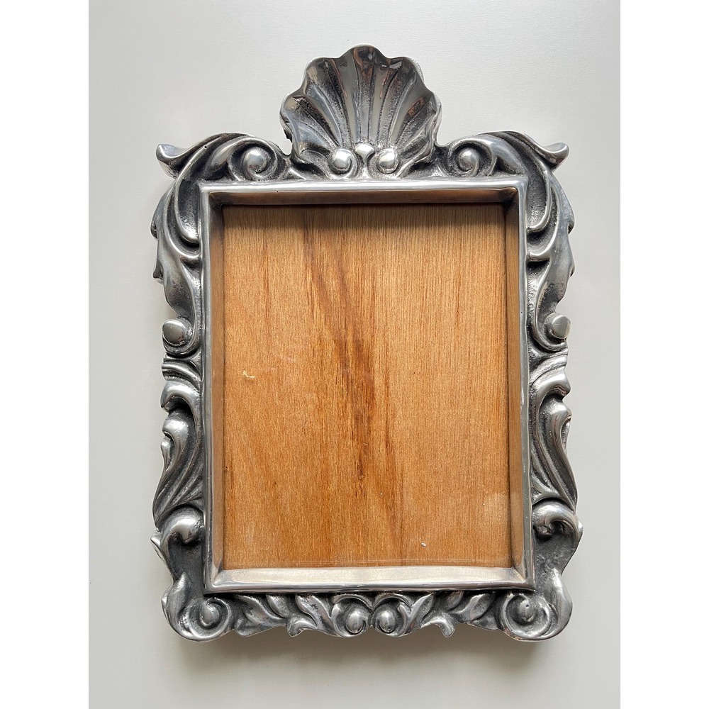 Holland Boone Polished Pewter Picture Frame, HEAVY, Rococo/Baroque style
